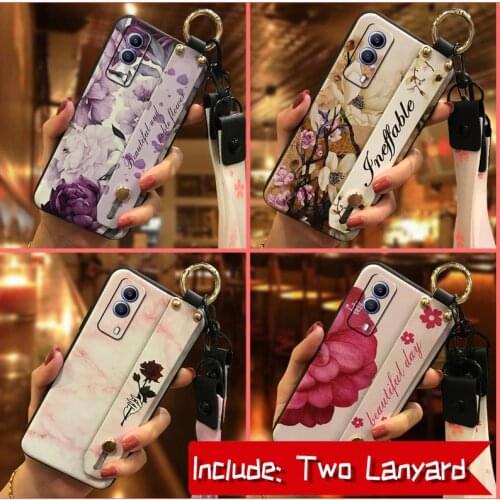 Fashion Design Original Phone Case For VIVO Y53S 5G Lanyard New Arrival Silicone Back Cover