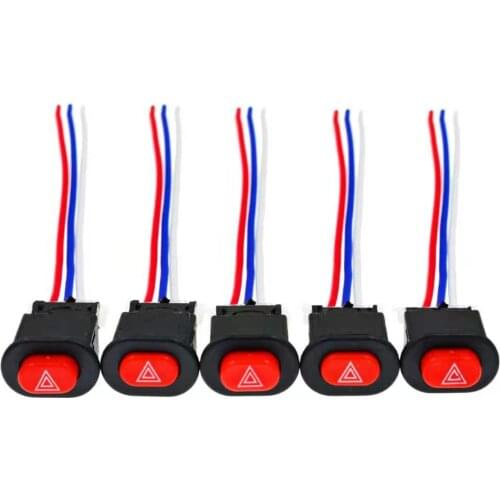 Motorcycle Switch Motorcycle Hazard Light Switch Button Double Flash Warning Flasher Emergency Lamp Signal with 3 Wires Lock