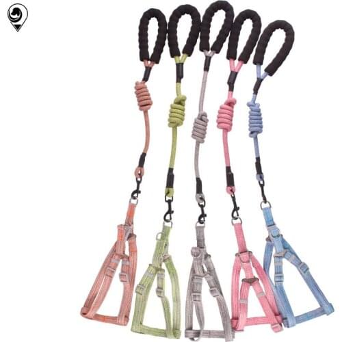 Nylon Training Dog Traction Rope Set Vest Type Traction Belt Multicolor Round Adjustable Tenacity Rope Chest Harness Dog Chain