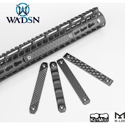 WADSN Airsoft RS CNC Style Aluminum Handguard Rail Cover for M-lok Keymod Picatinny Rail System Softair Hunting Accessories