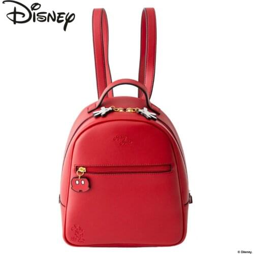Disneys New Luxury Brand Ladies Backpack Multi-functional Large-capacity Travel Storage Bag PU Zipper Practical Girl School Bag