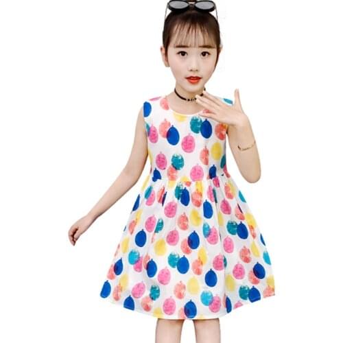 Dress Girl Dot Pattern Girl Party Dress Casual Style Kids Dresses Summer Kids Costume 6 8 10 12 14