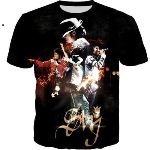Popular Michael Jackson t shirt 3D Print Rock tshirt Unisex Casual Streetwear hip hop clothes harajuku Tops Camiseta Hombre 5XL