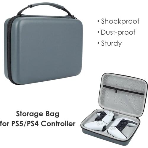 Rondaful EVA Storage Bag Carrying Case for PS5 DualSense Controller Housing Shell Shockproof Protective Cover for PS5 Gamepad