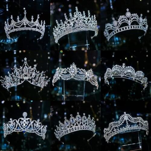 Luxury Silver Color Crystal Bridal Tiaras Crown Rhinestone Party Pageant Diadema Collares Headpieces Wedding Hair Accessories