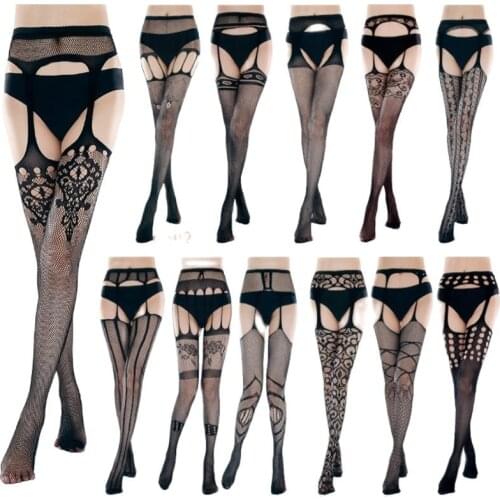 Sexy lingerie Exotic Apparel hot women sexy underwear hose teddy body stockings open crotch intimates black Jacquard stockings