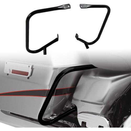 Motorcycle Saddlebag Steel Guard Bracket For Harley Road King Glide 1997-2013 black/chrome