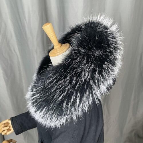 Real Raccoon Fur Collar Womens 100% Natural Fur Gray Collar Real Fur Shawl Raccoon collar Fur Scraves luxury scarf