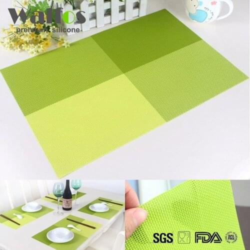 Walfos Non Slip Insulation Placemat Quality PVC Table Placemat Large Dinner Mat Set of 4PCS Table Mats Fashion Style Dining Mat