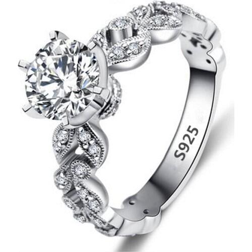 1.5 carat women wedding ring bridal hot Cute luxury fine jewelry zircon ring wholesale factory us 6 7 8 9 drop shipping