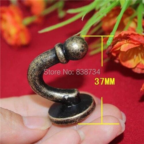 10pcs 37*24MM zinc alloy antique brass color vintage wardrobe hook wall hook
