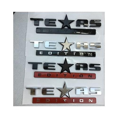 100X 3D ABS New TEXAS EDITION Rear Boot Trunk Car Auto Sticker Silver TEXAS EDITION Badge Car Side Wing Auto Car Emblem