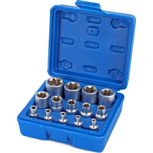 14 Pcs 1/2" 3/8" 1/4" Hex Socket Wrench Screw E Style Sleeve Bits For Car Repair Tools Hand Tools Set Chave de fendas
