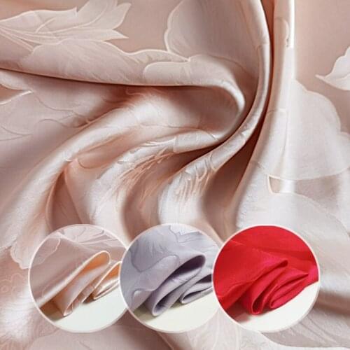 Mulberry Silk Jacquard 260 Ultra-wide Bed Linen Fabric Sheet Duvet Cover Peony