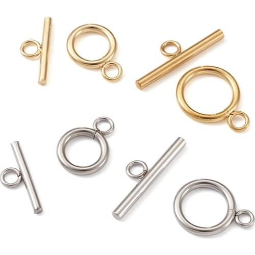 30sets/box Stainless Steel Toggle Clasps Connectors Tbar Clasp DIY Bracelet Necklace Jewelry Making Finding Mixed Sizes