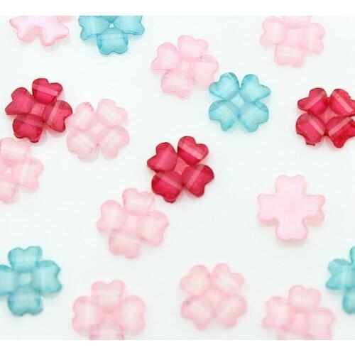350pcs Resin Flower Cabochon Floral Earring Flower Sakura For DIY Post Earrings Cute Earrings Clover 17mm
