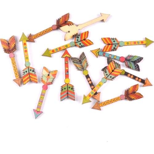 50Pcs mixed arrows pattern Wooden Scrapbooking Craft for Embellishments Handmade Diy handicraft Decor 44x12mm MT1815