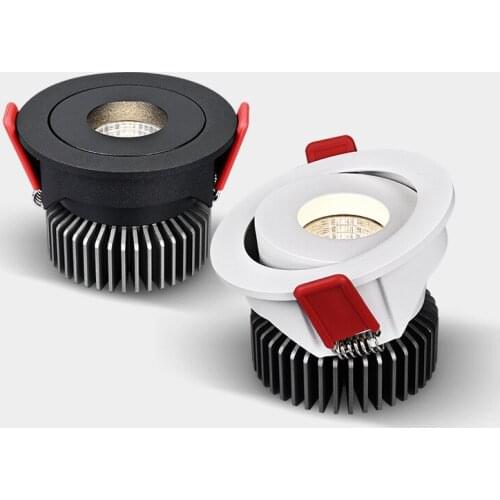 Anti-glare Thick Aluminum LED COB Downlight 15W 18W Dimmable 110V 220V Black Spot Lights 24° 9W 12W Ceiling Lamp Indoor Lighting