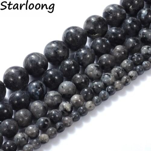 Black Labradorite Spectrolite Natural Stone Beads For Jewelry Making Loose Strand Beads Stone DIY Bracelet Necklace 4-12mm 15