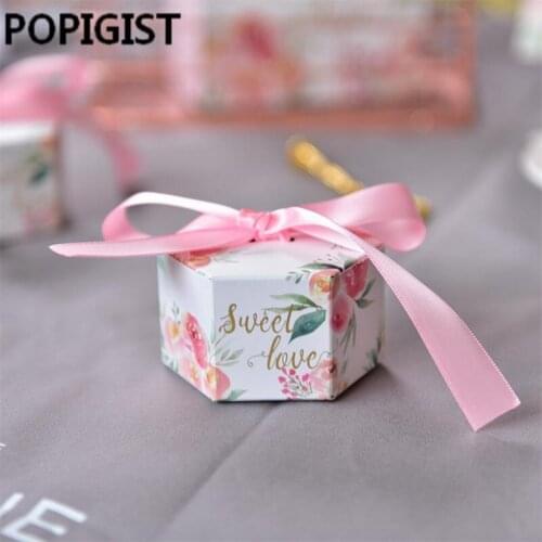 European Pink floral Flowers Candy Boxes Wedding Favors sweet love Gift Box for guests Party decoration suppliesall Box