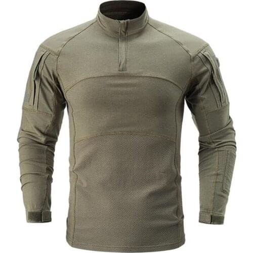 Tactical Cotton T-shirts Men Army Green Combat Camouflage T Shirt Men Long Sleeve Military T-Shirt Mens Hunt T-shirts Outwear