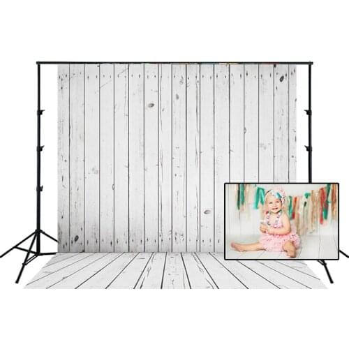 HUAYI Photography Backdrop Old White Wood Planks Photo Booth Background Customize Newborns Child Birthday Studio Backdrop D-581