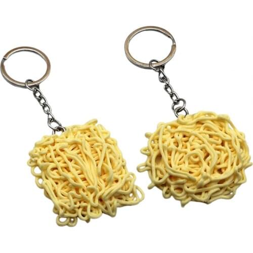 Personalized Silicone Simulated Instant Noodle Keychain Pendant Bag Decor Gift