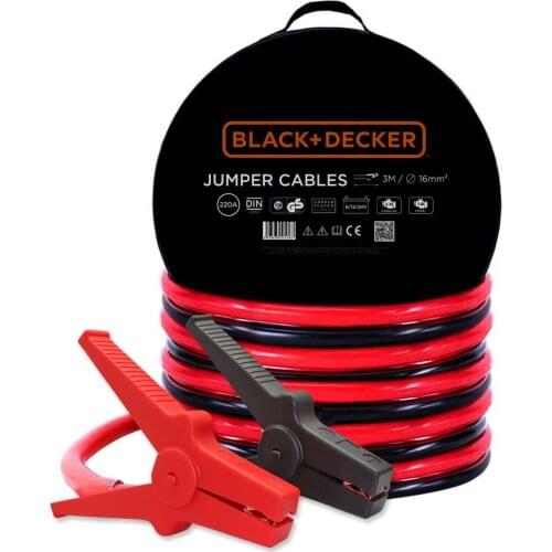 BLACK + DECKER BXA11 6V/12V/24V 220Amper 3Metre 16mm ² Battery Booster Cable