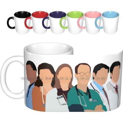 Er Cast Ceramic Mugs Coffee Cups Milk Tea Mug Julianna Margulies Er Cast Er Tv Show Ew Emergency Room Carol Hathaway 90s 2000s
