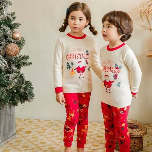 Childrens Underwear Set Pure Cotton Autumn and Winter 2020 New Boys and Girls Sweater Baby Home Wear Christmas Gift