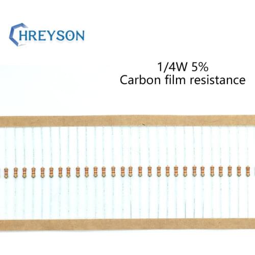 100Pcs 1/4W Carbon Film Set Of Resistor 0R-22M 5% Tolerance 390R 560R 1K 3K 6.8K 7.5K 16K 150K 270K 10 Ohm Electronic Resistance