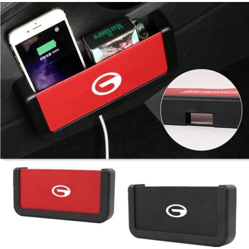 For Trumpchi Gs5 Gs8 Ga8 Ga3 Ga6 Car Seat Gap Leather+ABS Mobile Phone Holder Storage Box Automobiles Internal Decoration
