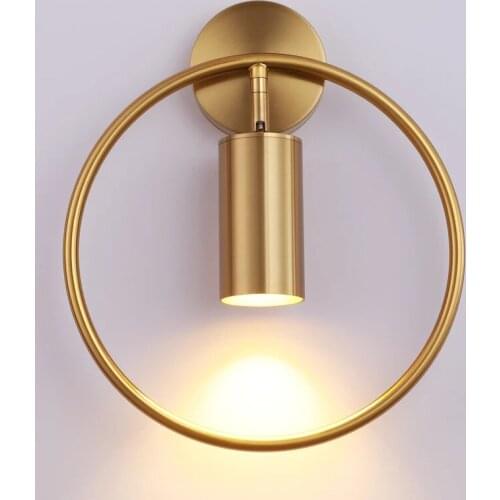 Creative Nordic Modern Bedroom Bedside Led Wall Lamp 180 Degree Folding Corridor Background Living Room Aisle Circle Wall Sconce