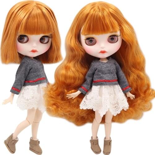 ICY DBS Blyth Custom Doll No.BL0145 Orange Brown hair customized carved lips face 1/6 bjd ob24 anime girl