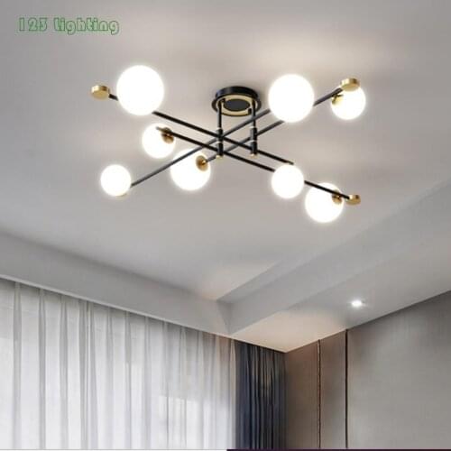 Minimalist New LED Chandeliers Living Room Dining Light Fixtures Indoor Bedroom Hanglamp Dropshipping White Glass G9 110-240V