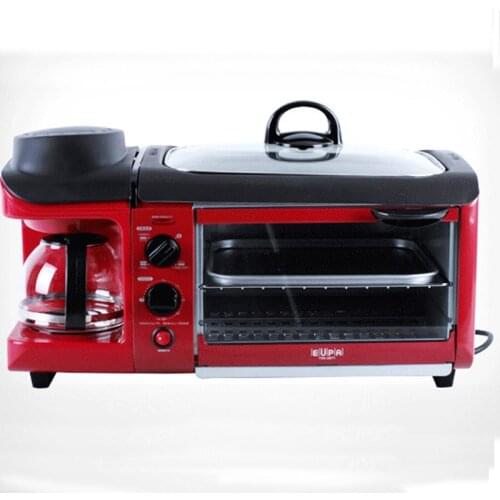 Multi-functional household breakfast coffee machine electrical baked bread breakfast machine 3 in 1 maker bake oven fried egg