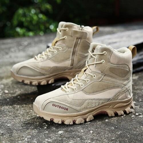 Mens Work Shoes Mens Lace Up Tactical Boot Motorcycle Male Combat Ankle Military Army Boots Outdoor Sport Sneakers