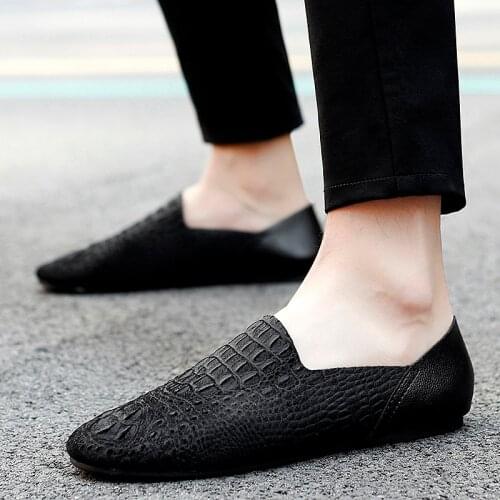 Mens Loafer Shoes Genuine Leather Luxury Fashion Casual shoes slip on Lightweight Comfortable Custom Made Crocodile Shoes