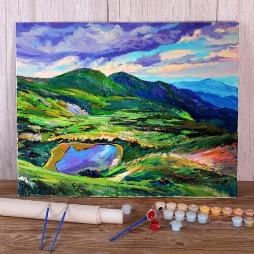 Landscape Rain Cloud Coloring By Numbers Painting Kit Oil Paints 40*50 Boards By Numbers Home Decoration For Children Art
