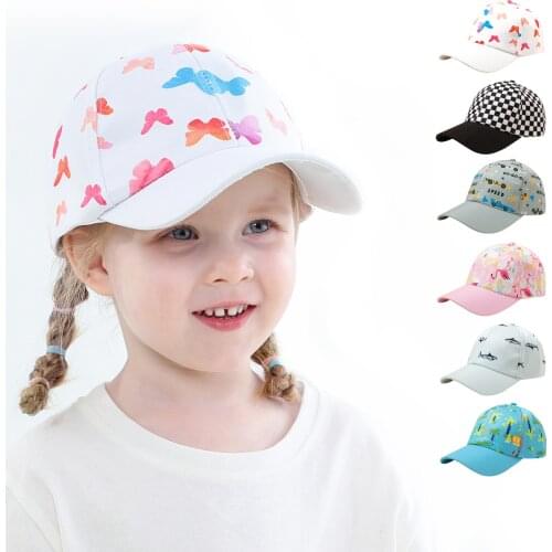 2021 New Baby Girl Hat Cap Accessories for 1-8 Years Girls Butterfly Baseball Cap Summer Sun Truck Hat Cap for Kids Children