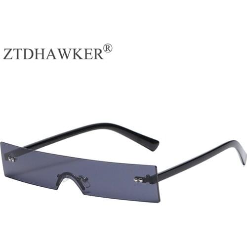 The New One-piece Personality Narrow-side Small Frame Men and Women Sunglasses Trendy Transparent Ocean Glasses