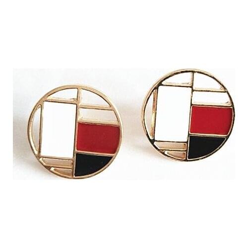 Wholesale 10 pair / lot fashion accessories metal enamel geometric earring