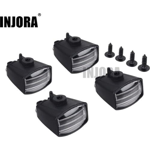 INJORA 4PCS RC Car Plastic Round/ Square Lampshade Light Cover for 1/10 RC Crawler SCX10 90046 TRX4 D90 Tamiya HSP HPI