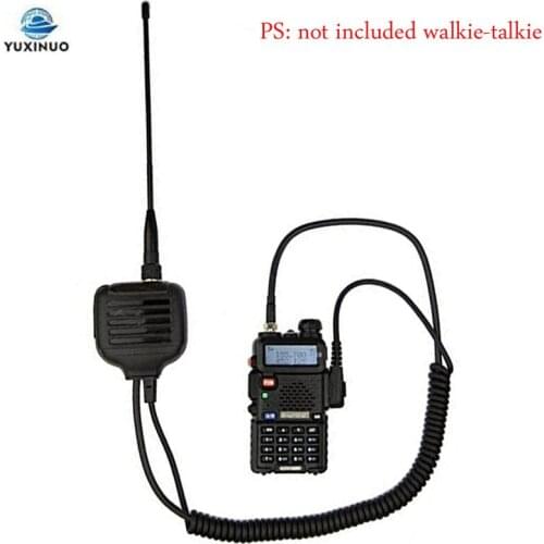 Shoulder Remote Handheld Speaker PTT Mic Microphone with UHF/VHF Dual Band Antenna for BaoFeng KENWOOD TYT Radio Series Scanner