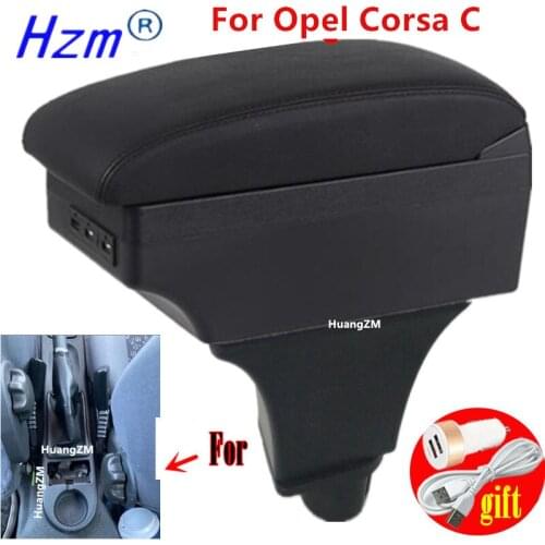 For Opel Corsa c Armrest Box For Opel Corsa C Car Armrest Storage Box Central Storage Container with USB LED