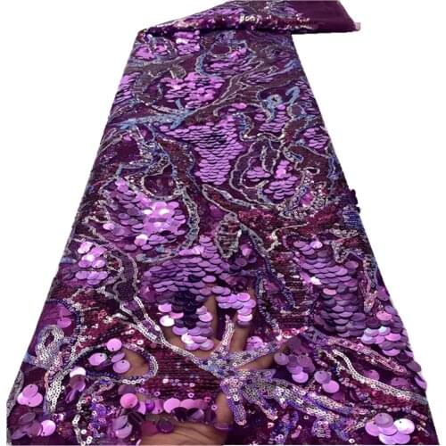 SJ Lace French Net Lace Fabric With Sequins Fabric 2021 High Quality Lace African Voile Lace For Wedding Dress hx5-20