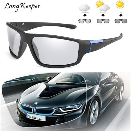 Longkeeper Photochromic Sunglasses Men Luxury Brand Square Polarized Sun Glasses Driving Goggles Male Sunglasses Oculos De Sol