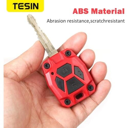 TESIN ABS Car Key Case Keys Holder Bag Cover Guard Protector for Toyota 4 Runner 2010-2020 Black Red Car Interior Accessories