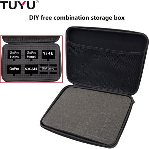 TUYU DIY large tool bag movable lattice sponge free combination for gopro hero7 6 5 sj4000 xiaomi EKEN H9 zhiyun DJI universal
