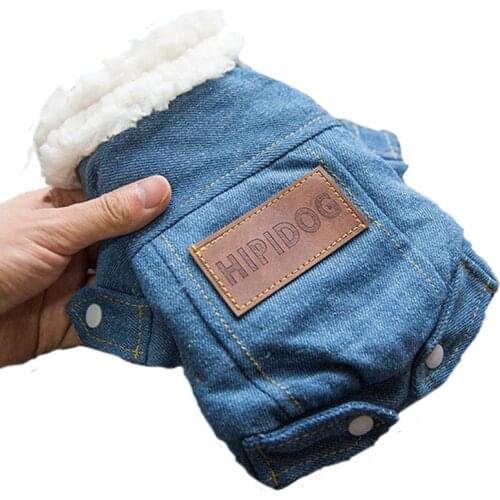 Thickening Pet Dog Clothes Winter Warm Coat For Small Dogs Yorkies Chihuahua XS-XL Denim Coat Jacket 6 Styles Puppy Cat Clothing